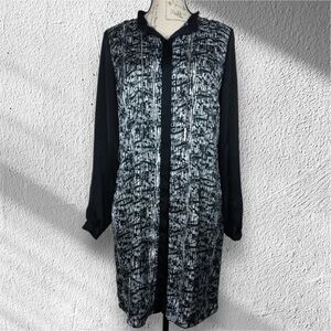 MICHAEL Michael Kors Black and White Long Sleeve Dress